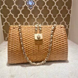NWT Vintage Ann Taylor Wicker Handbag